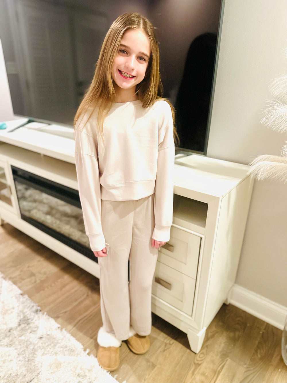 Little Girls Wide Leg Cargo Set