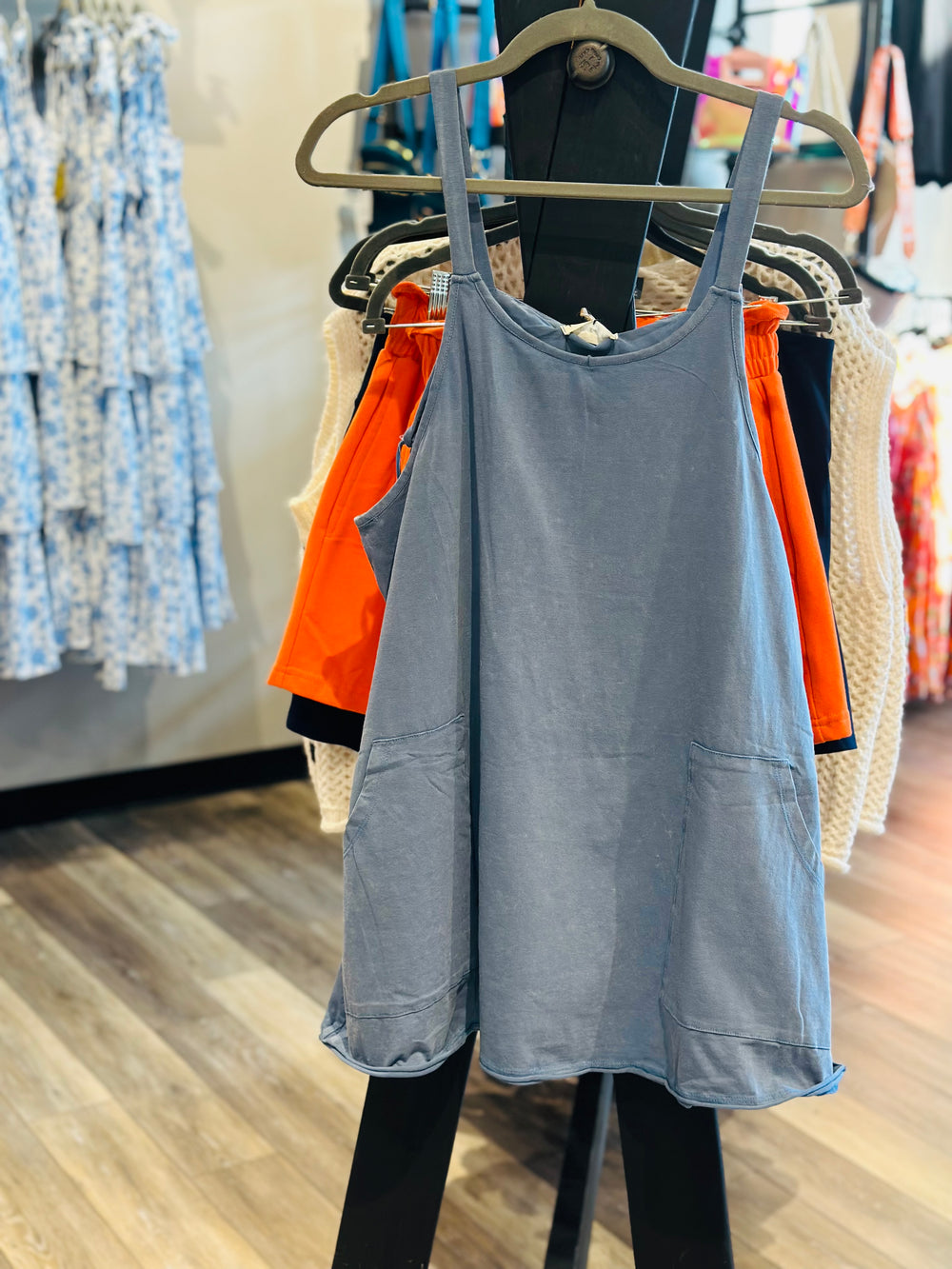 Mineral Wash Dress with Shorts