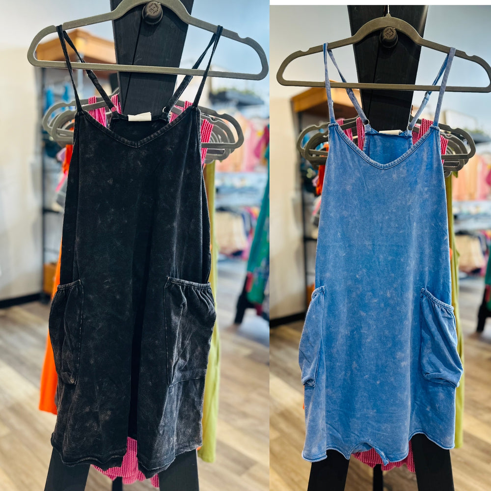Mineral Wash Sleeveless Romper