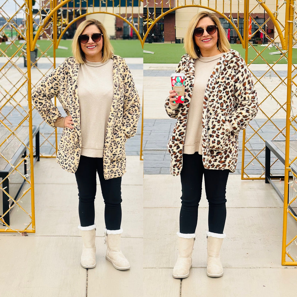 Door Buster ~ Faux Fur Hooded Cardigan