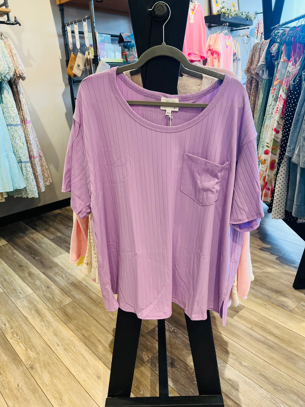 Curvy ~ Lavender Ribbed Knit Top – BAAK Boutique