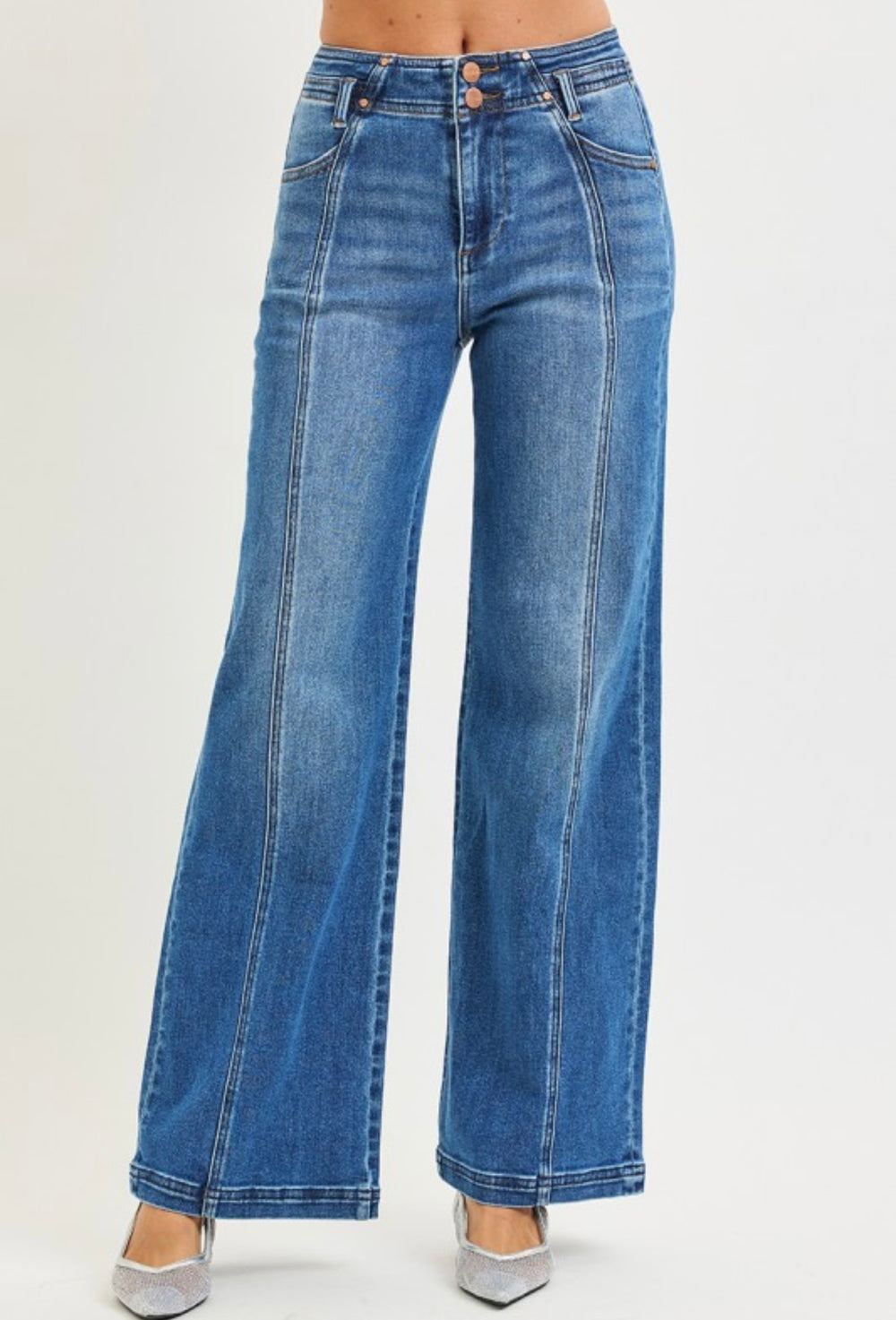 Risen High Rise Seam Jeans
