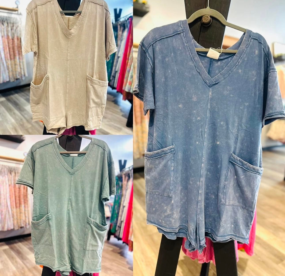 Mineral Wash Oversized Romper