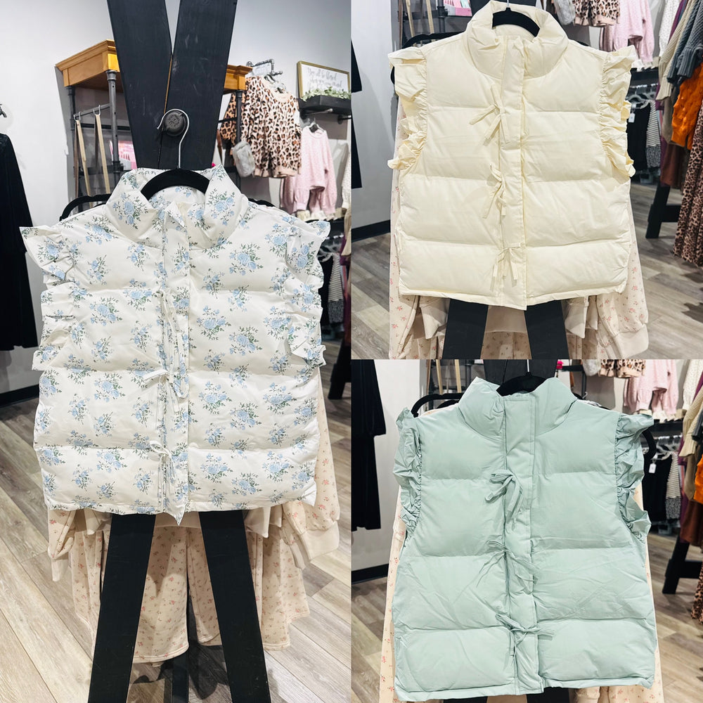 Front Bow Puffer Vest