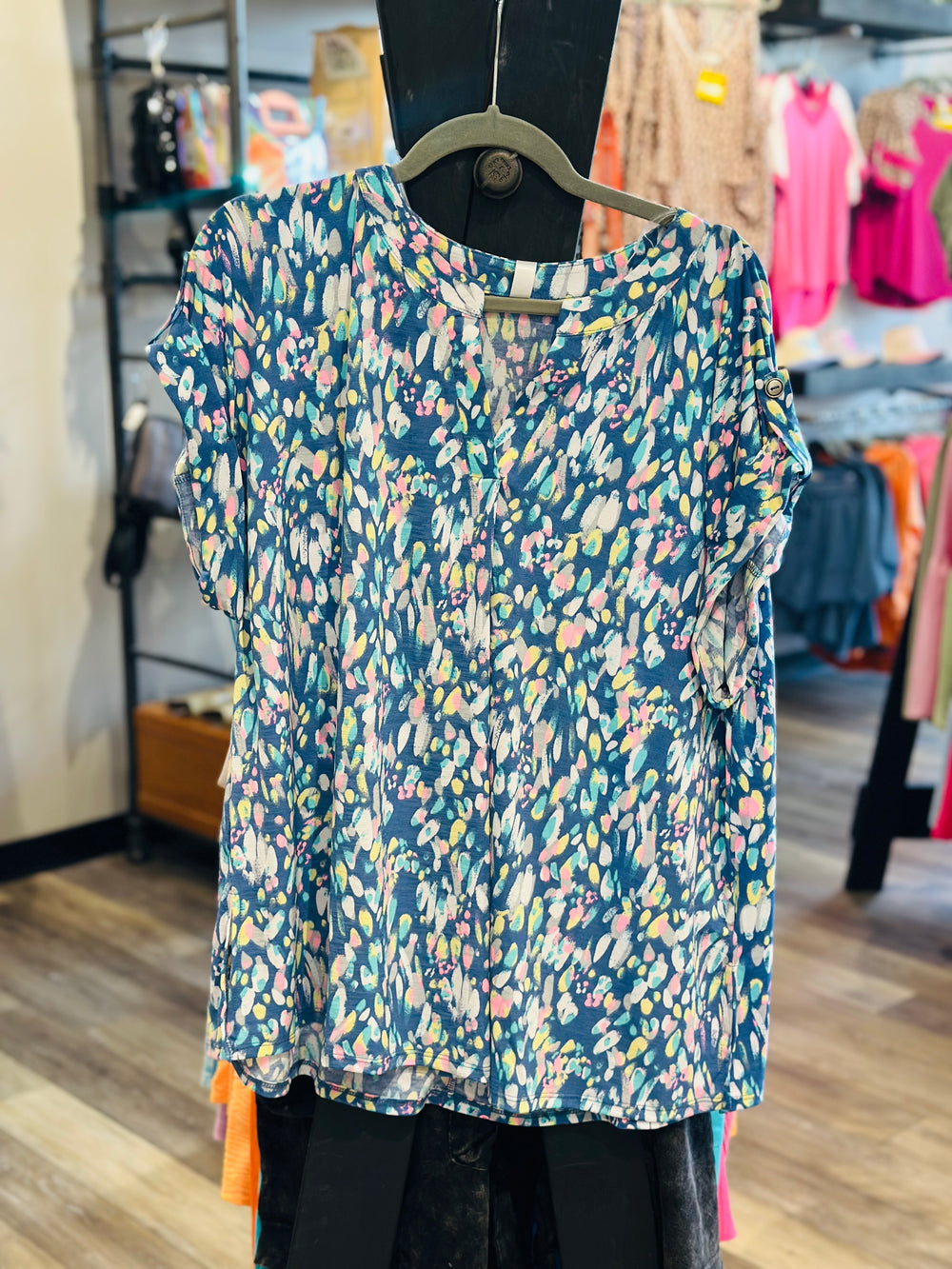 Curvy ~ Blue Printed Top