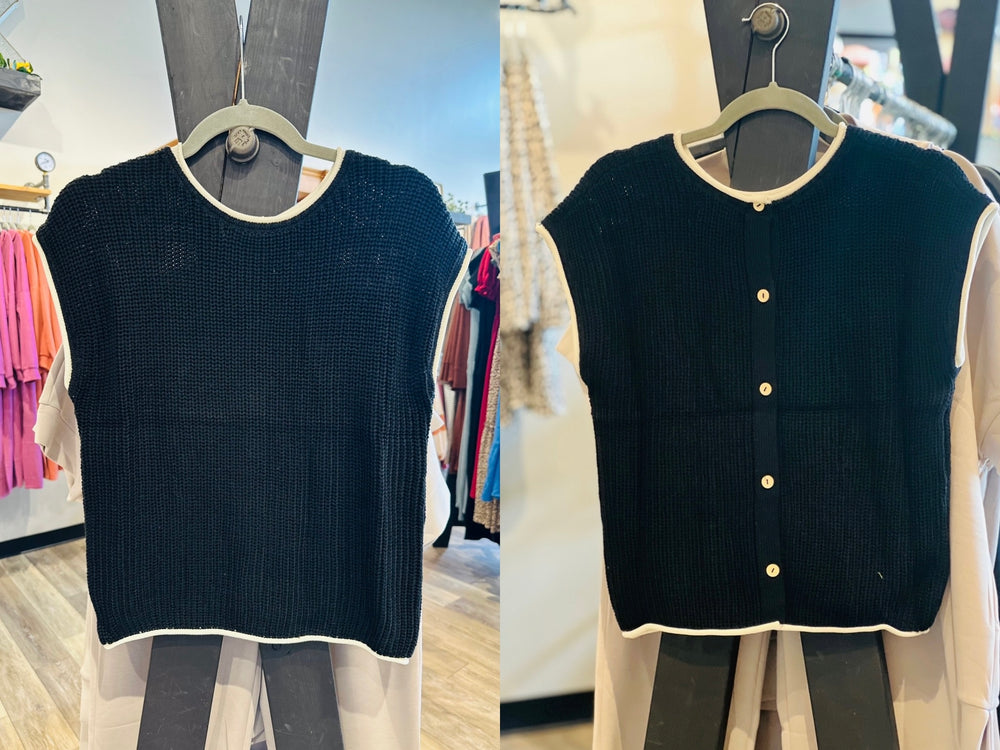 Contrast Trim Sweater Top