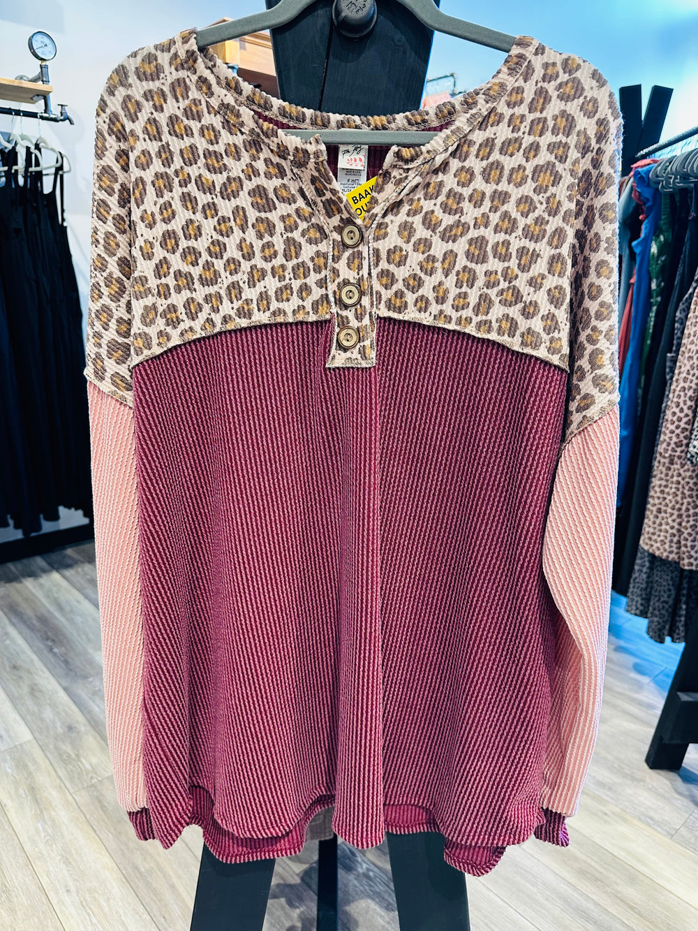 Curvy ~ Ribbed Animal Print Top