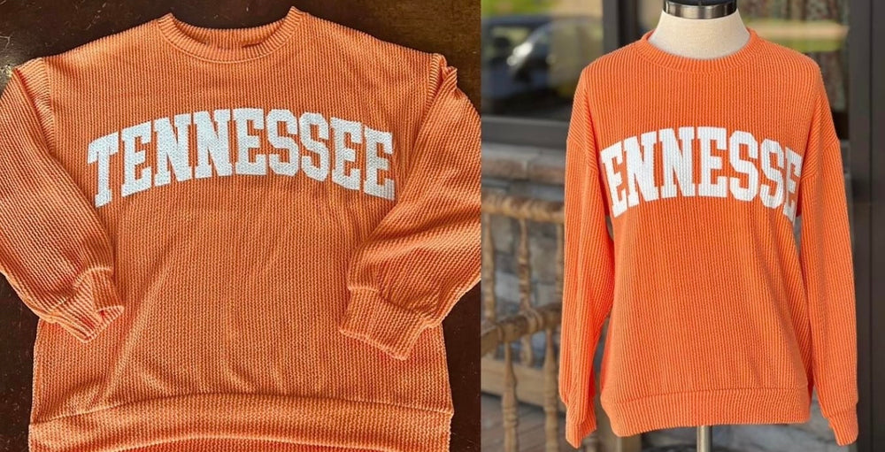 Orange Tennessee Ribbed Crew