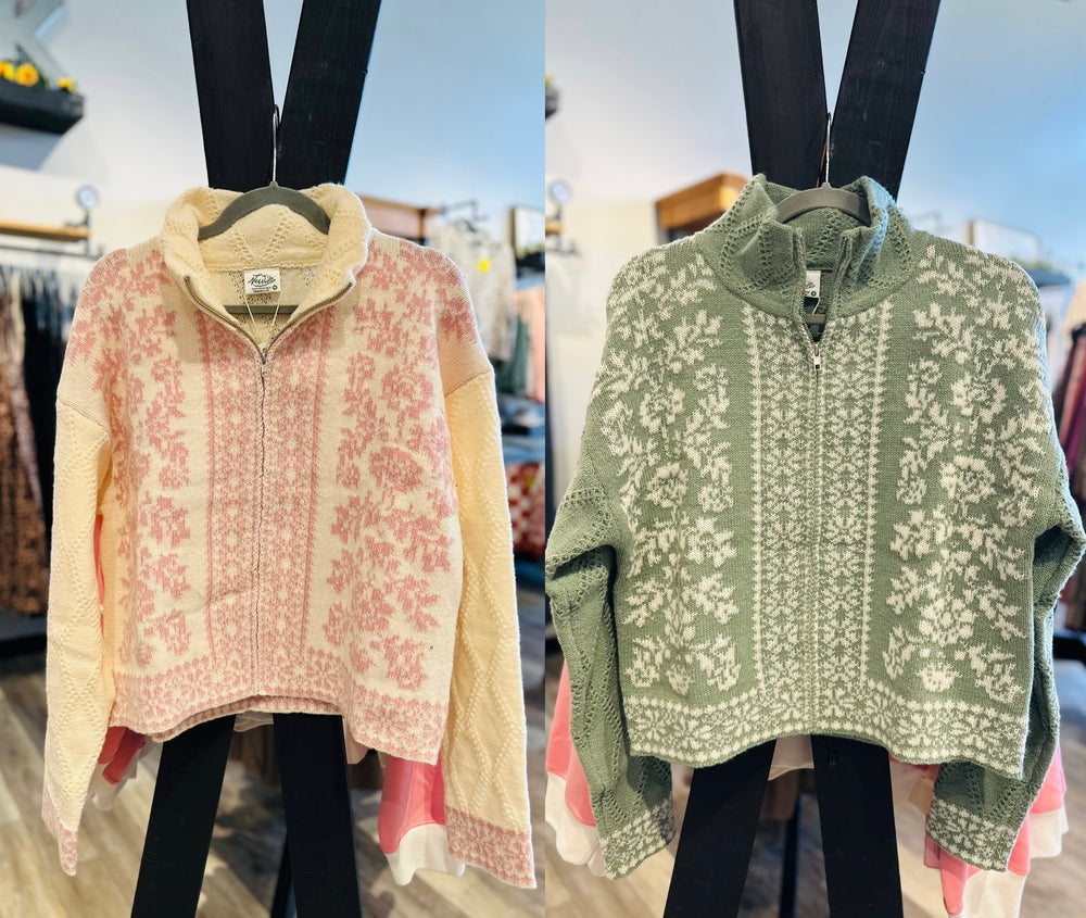 Knit Zip Up Cardigan