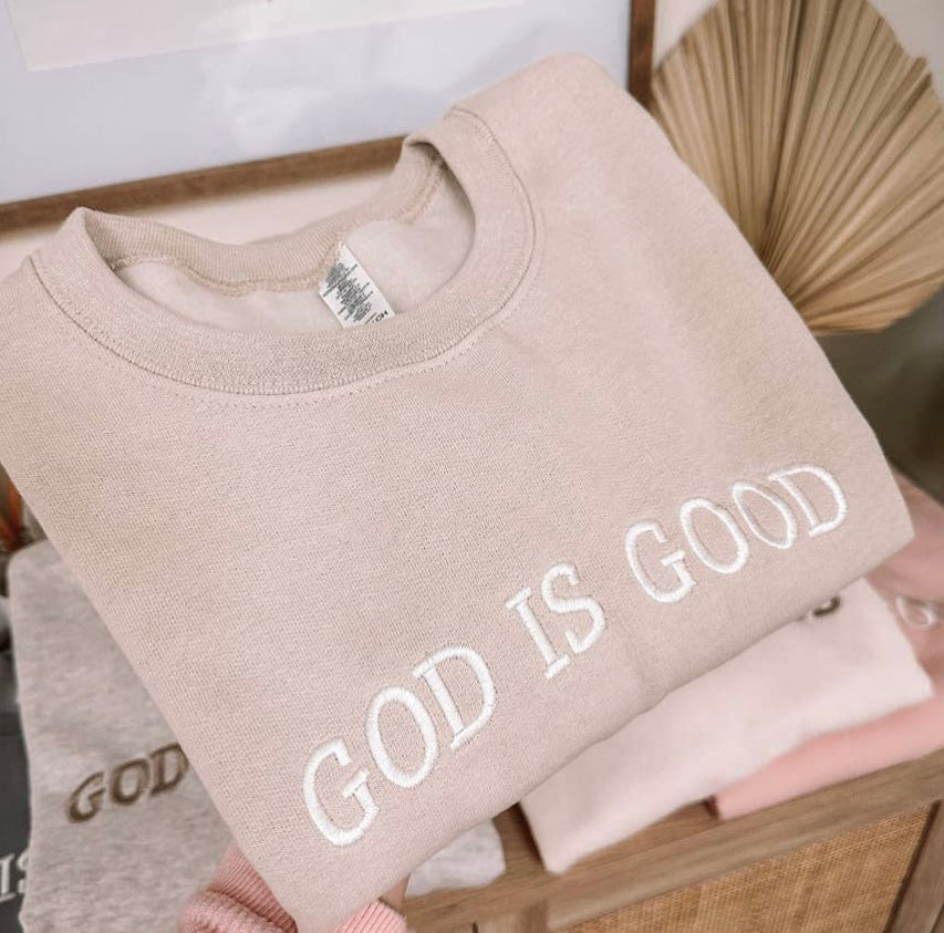 God is Good Embroidered Sweatshirt