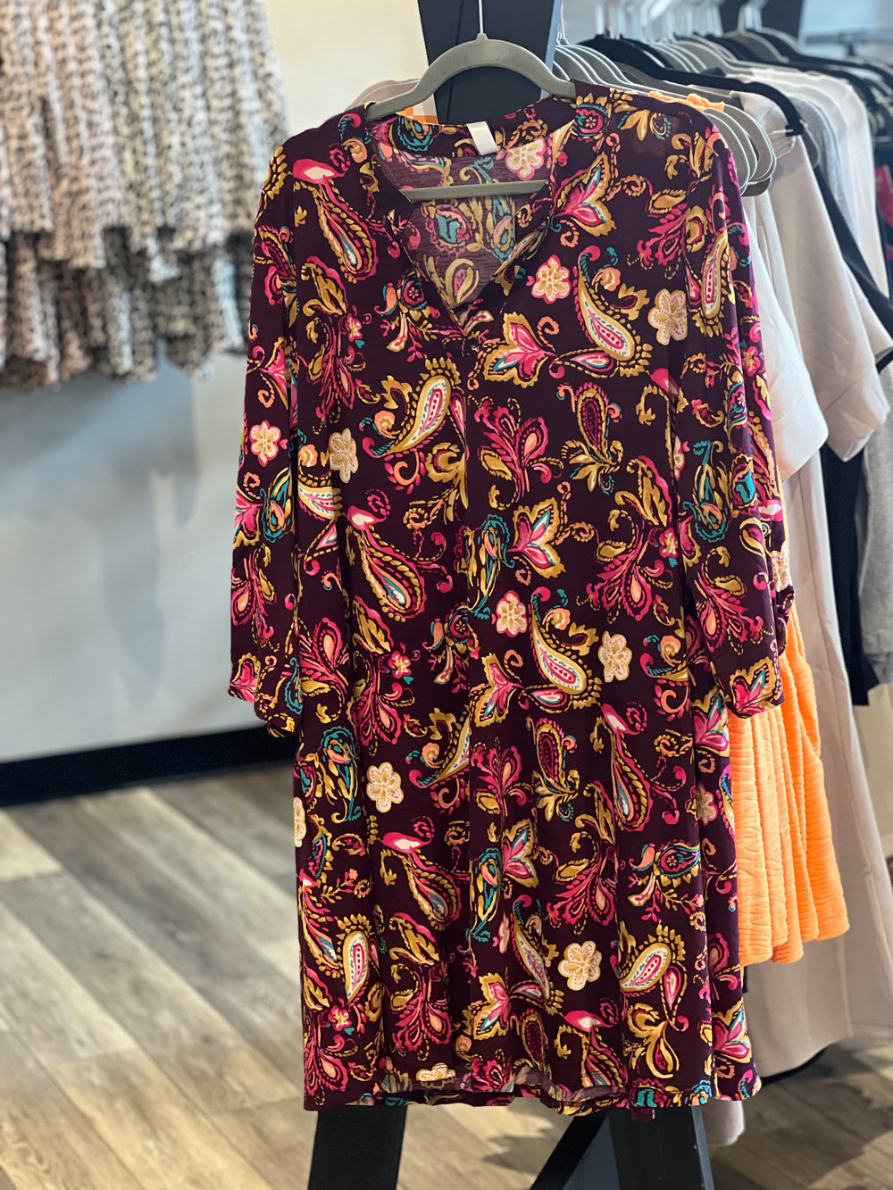 Curvy ~ Wine A Line Dress