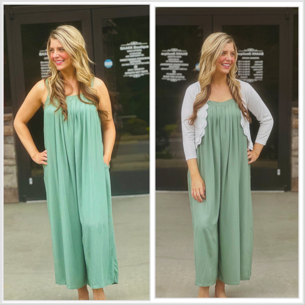 Sage Jumpsuit with Pockets
