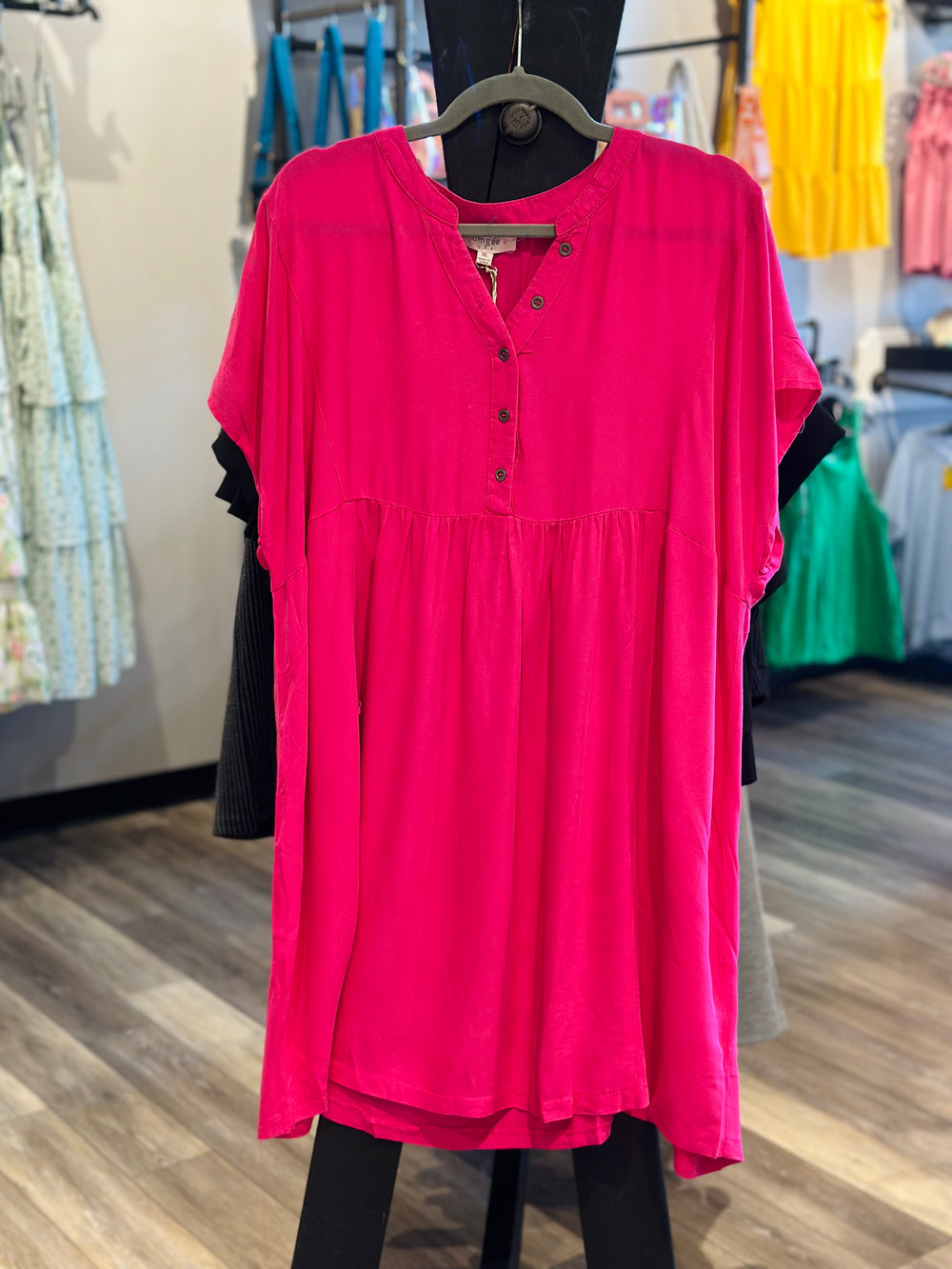 Curvy ~ Solid Button Dress