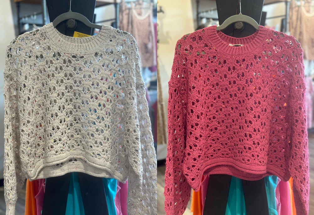 Cropped Crochet Sweater