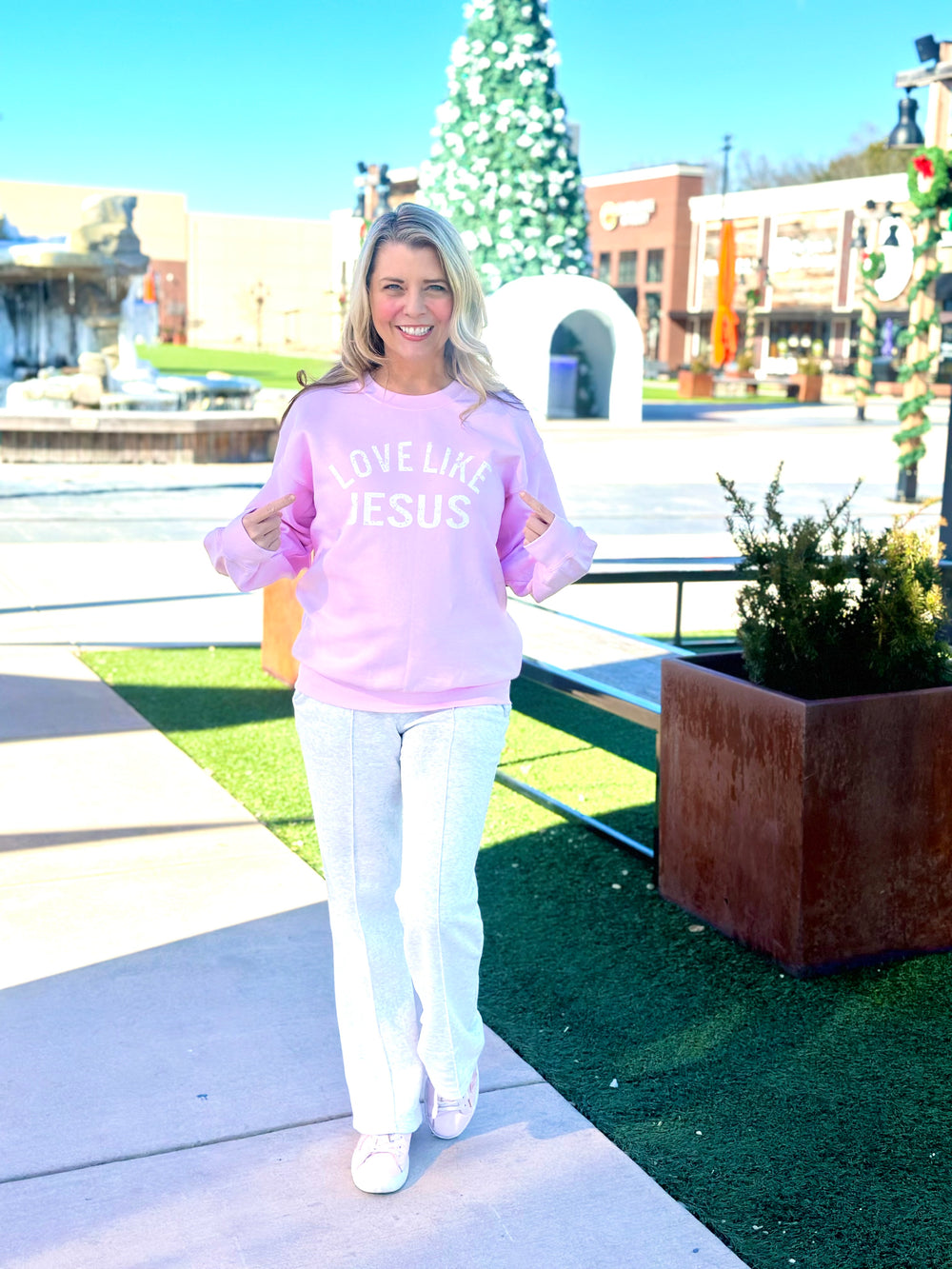 Pink Love Like Jesus Sweatshirt