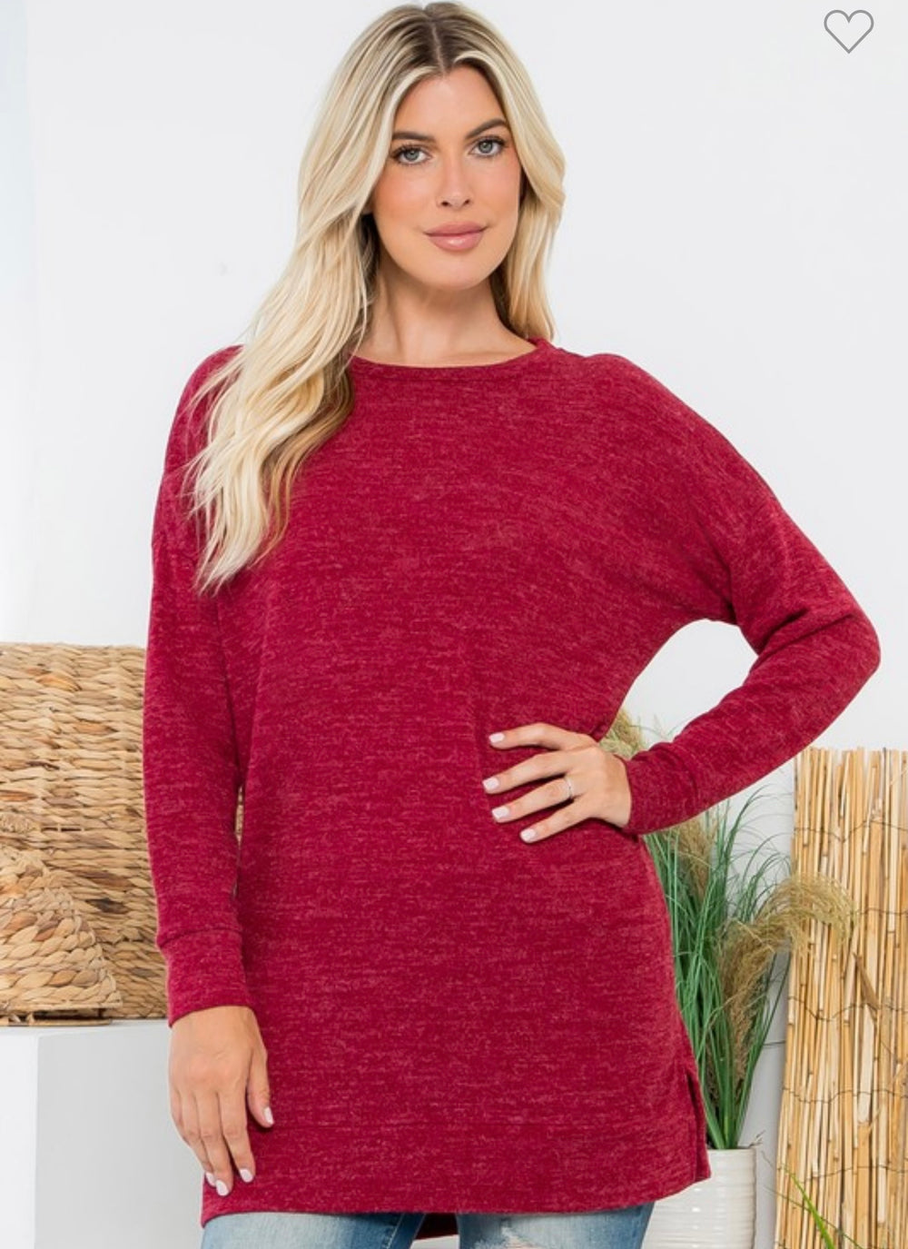 Burgundy Brushed Sweater