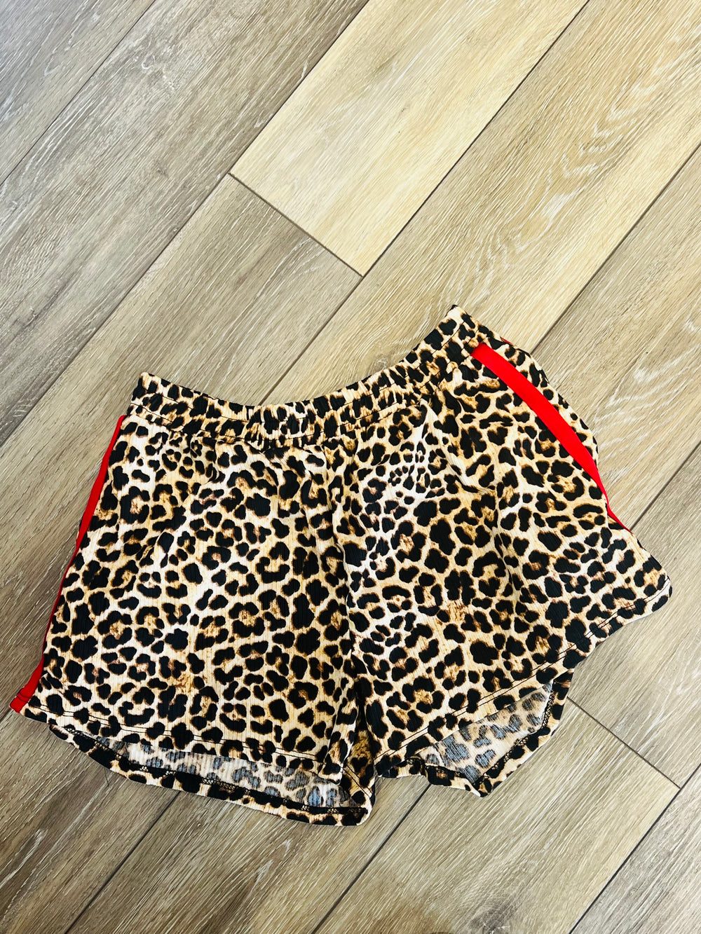Leopard Print Shorts with Stripe