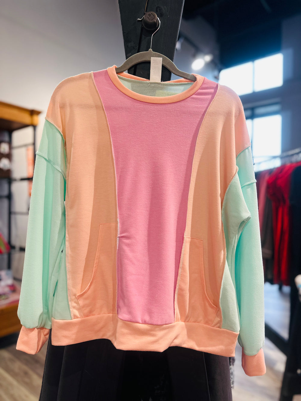 Color Block Top with Pockets
