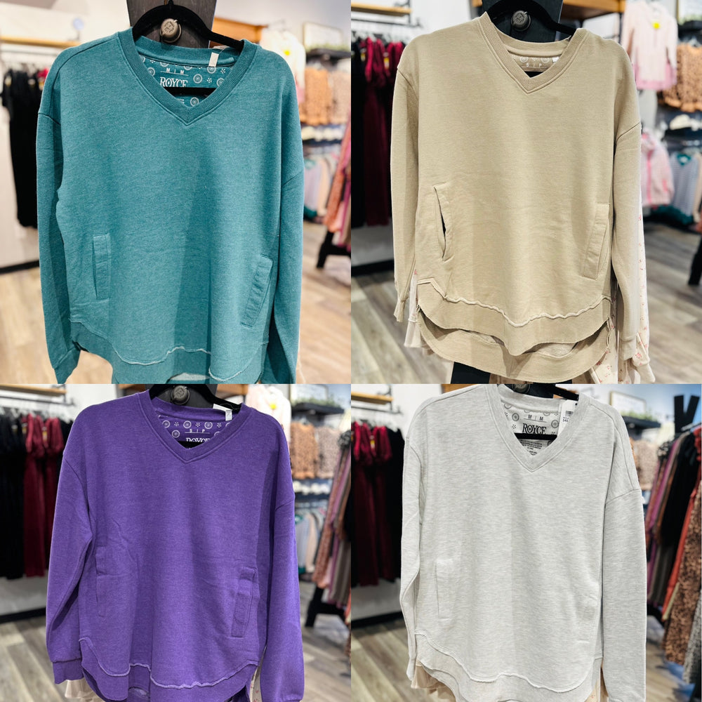 Royce V-Neck Sweatshirt with Pockets