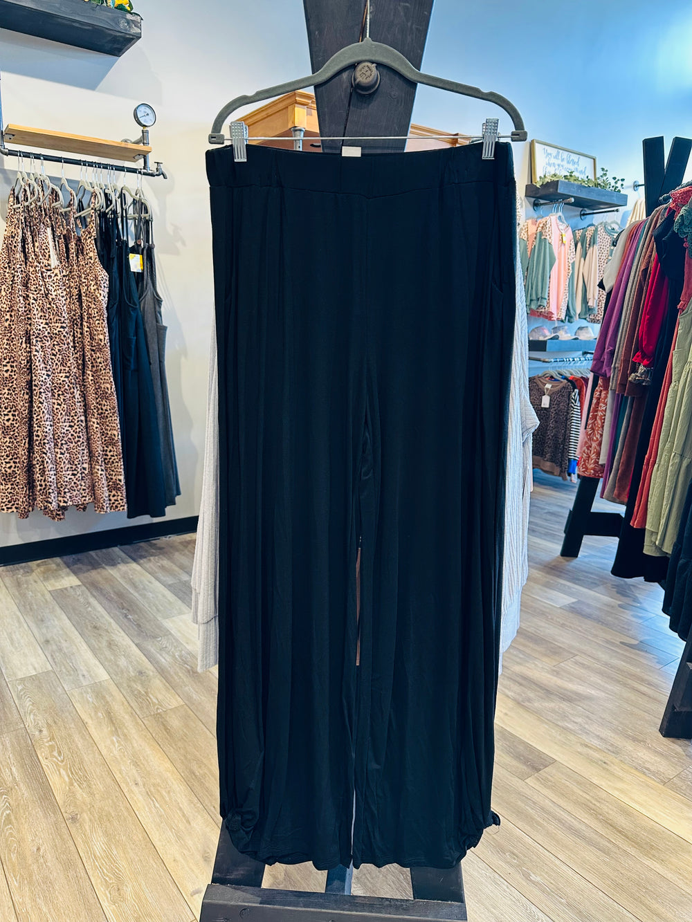 Curvy ~ Black Side Slit Pants