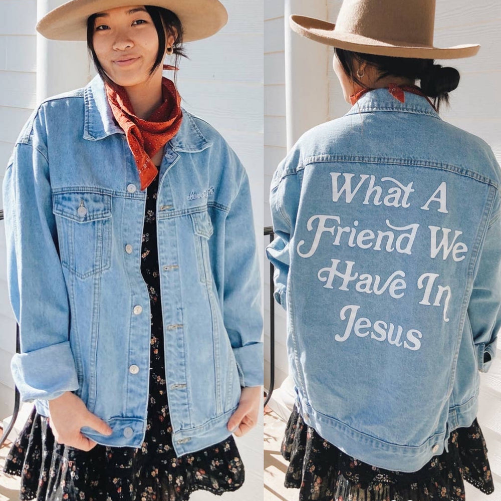 What a Friend we have in Jesus Denim Jacket
