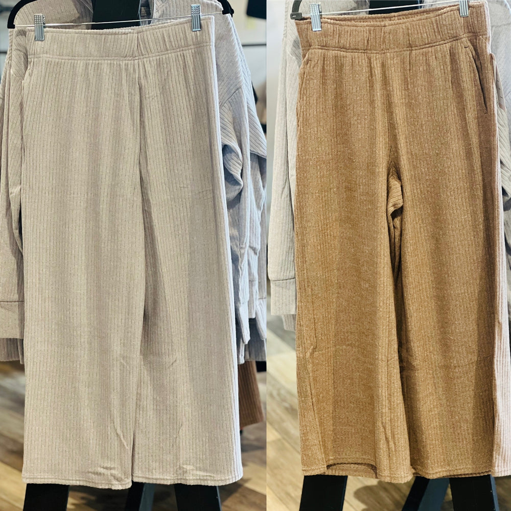 Ribbed Wide Leg Pants