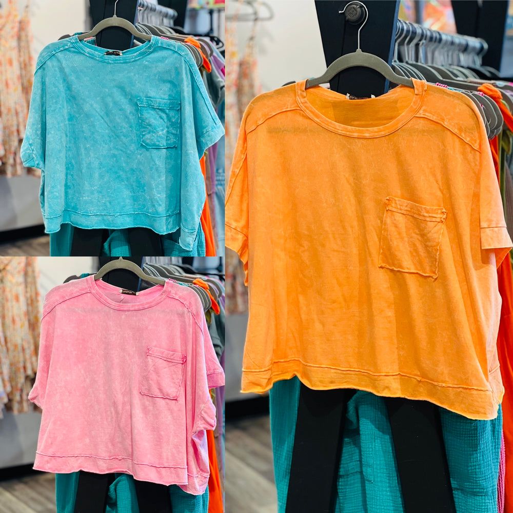Acid Wash Exposed Seam Top