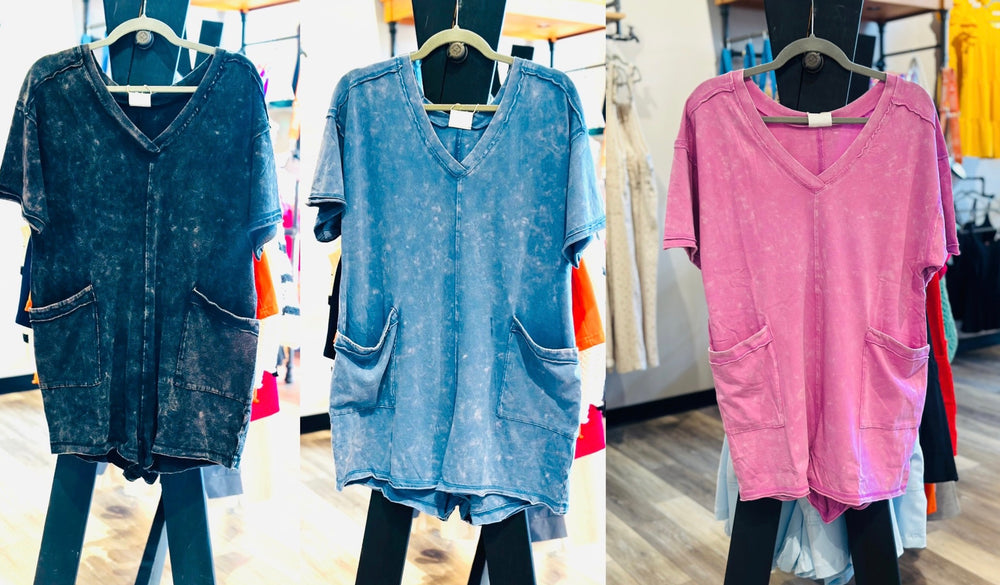 Mineral Wash Oversized Romper