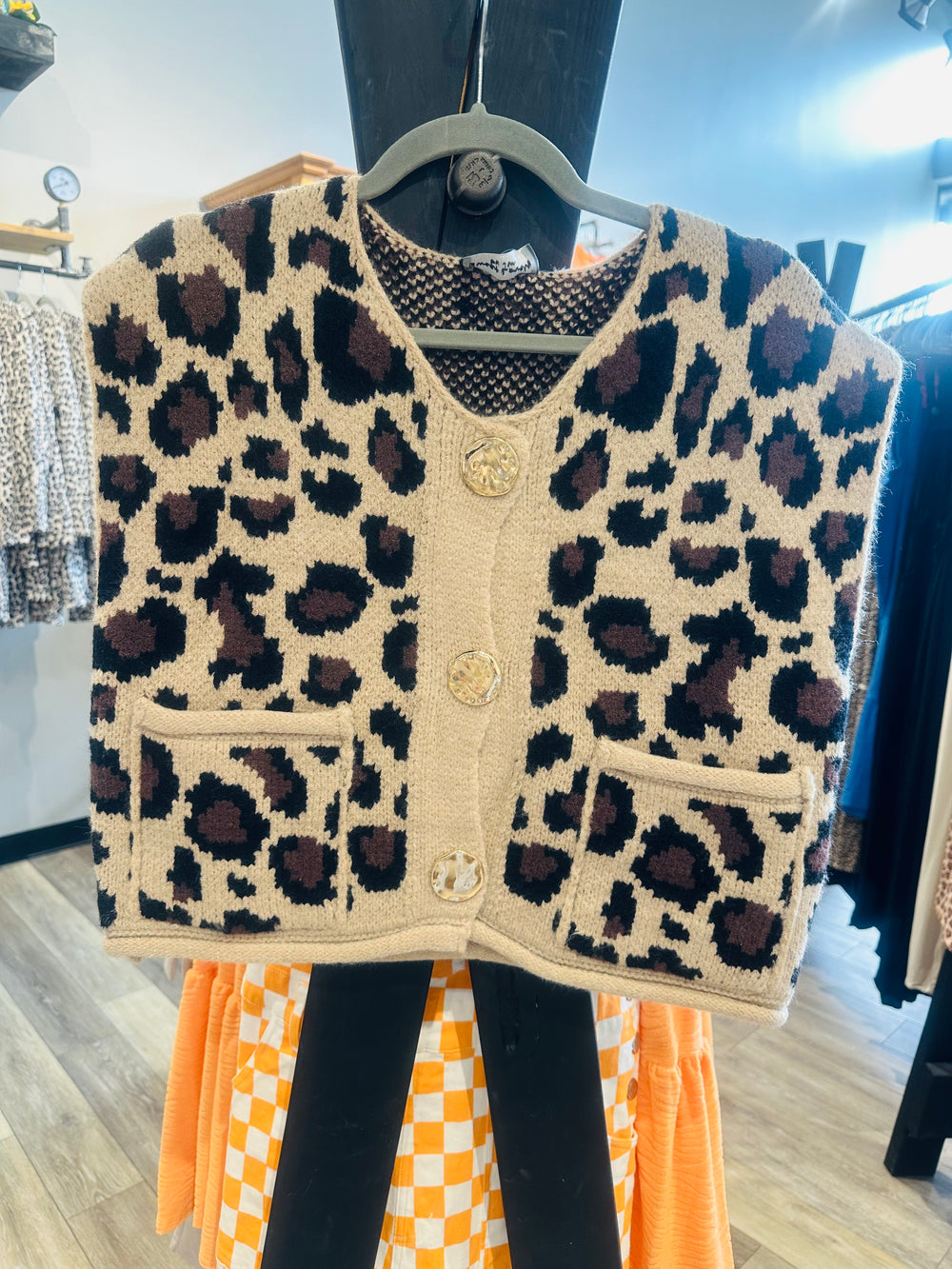Leopard Print Sweater Top