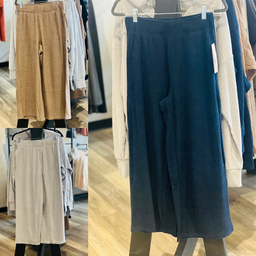 Ribbed Wide Leg Pants