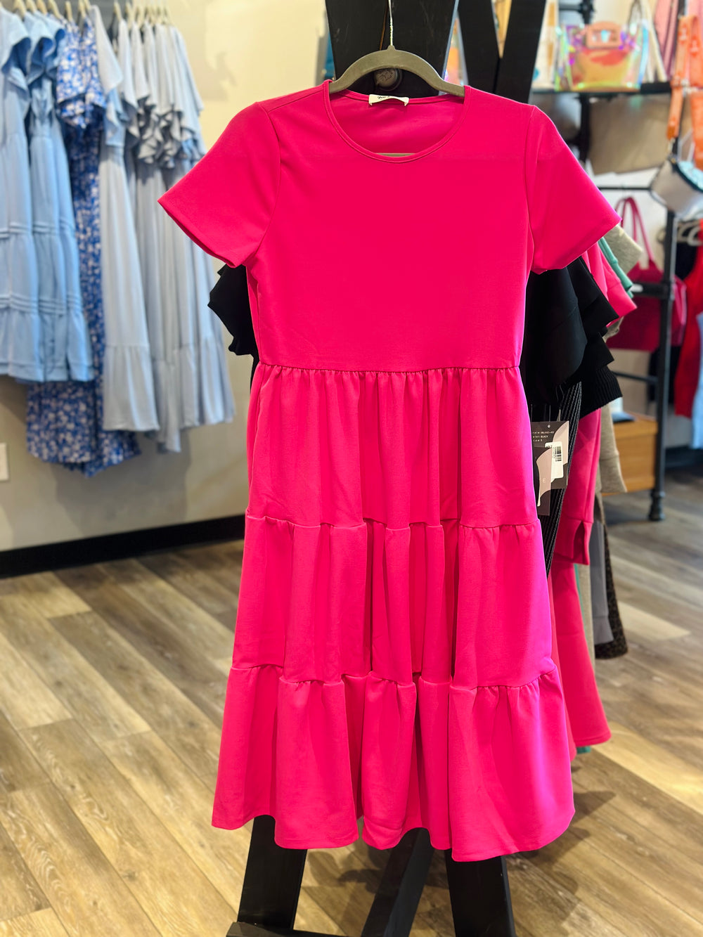 Fuchsia Tiered Dress