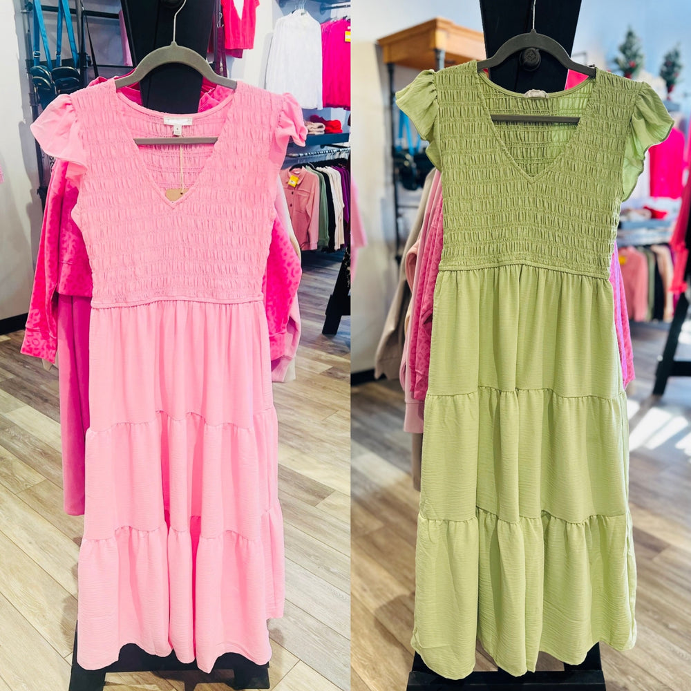 Flutter Sleeve Maxi Dress