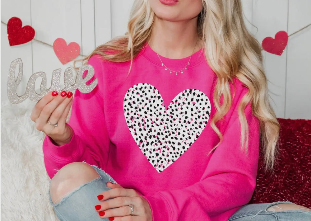 Dot Heart Pink Sweatshirt