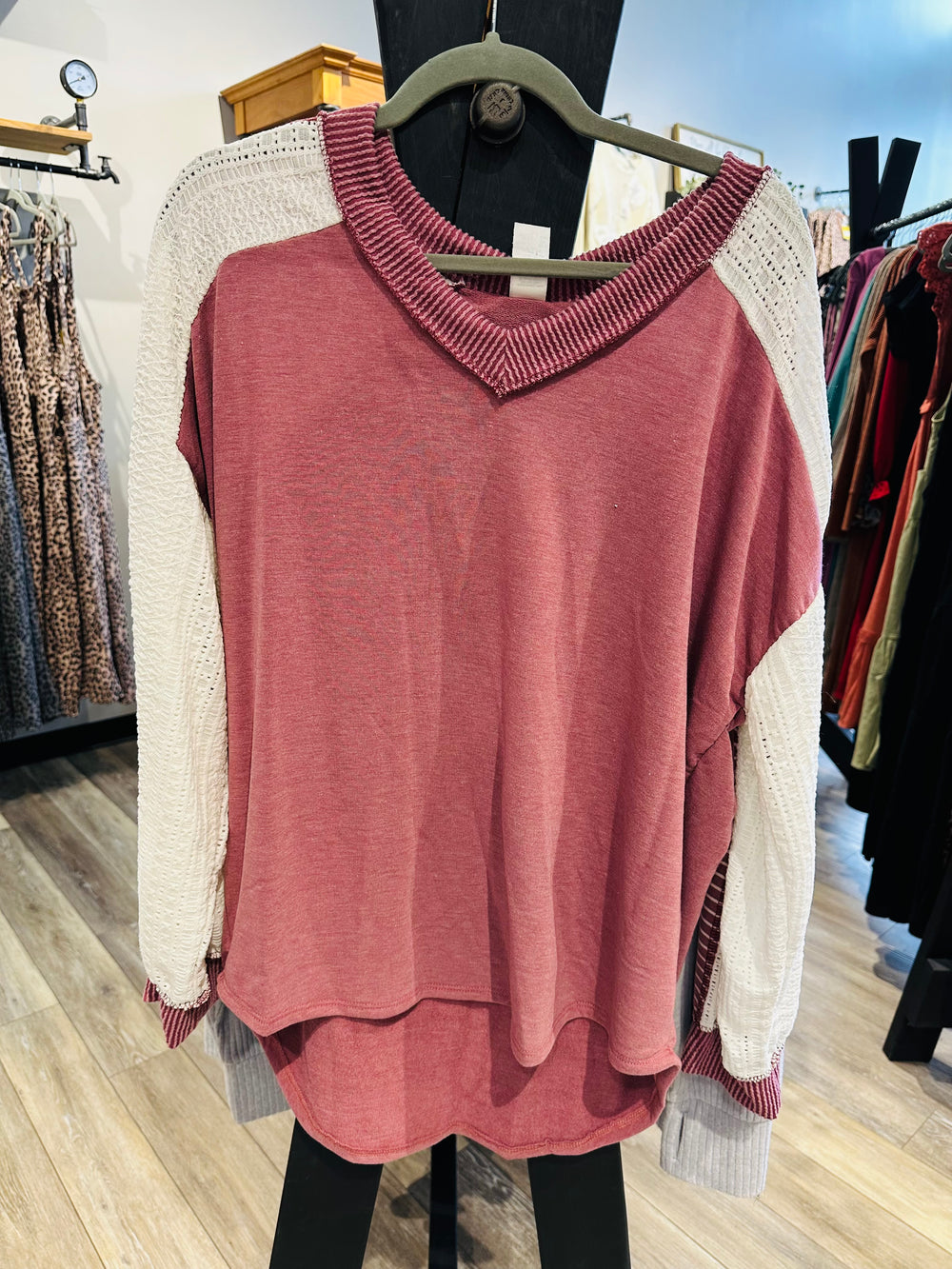 Curvy ~ Color Block Lace Top