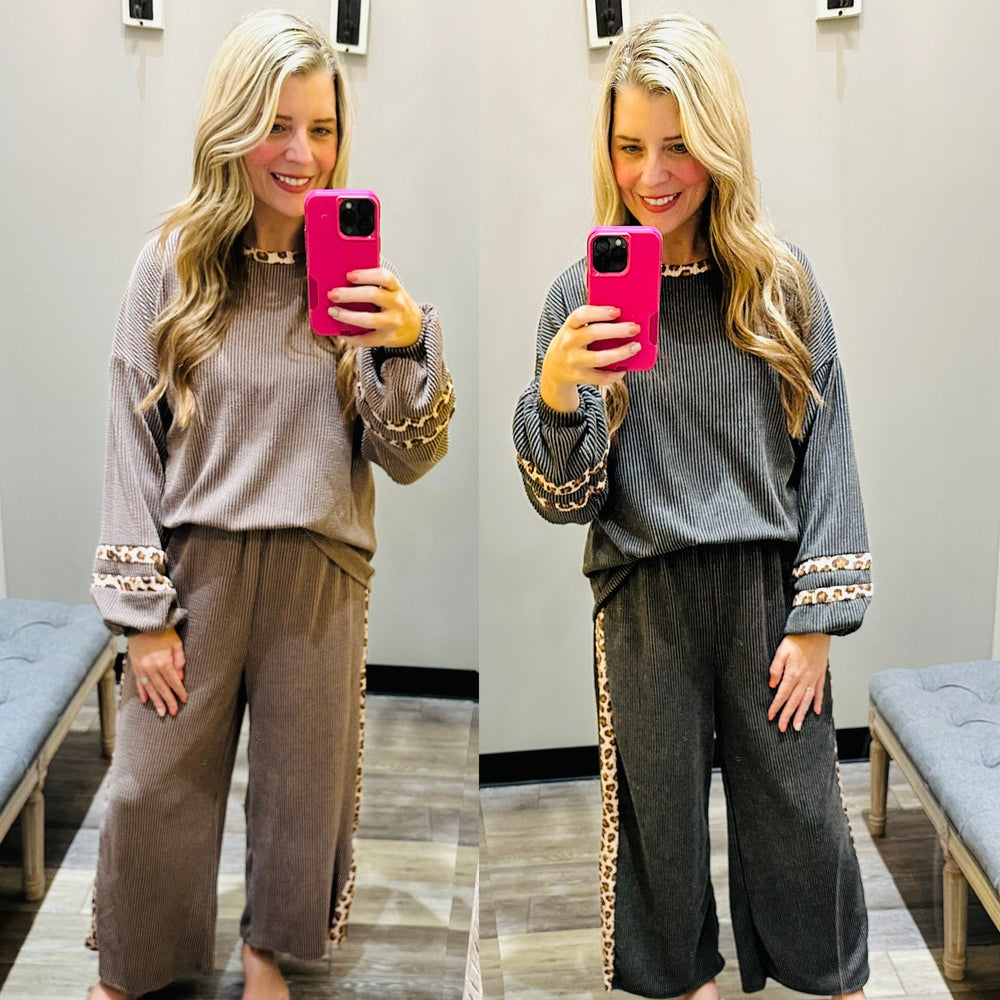Ribbed Animal Print Set