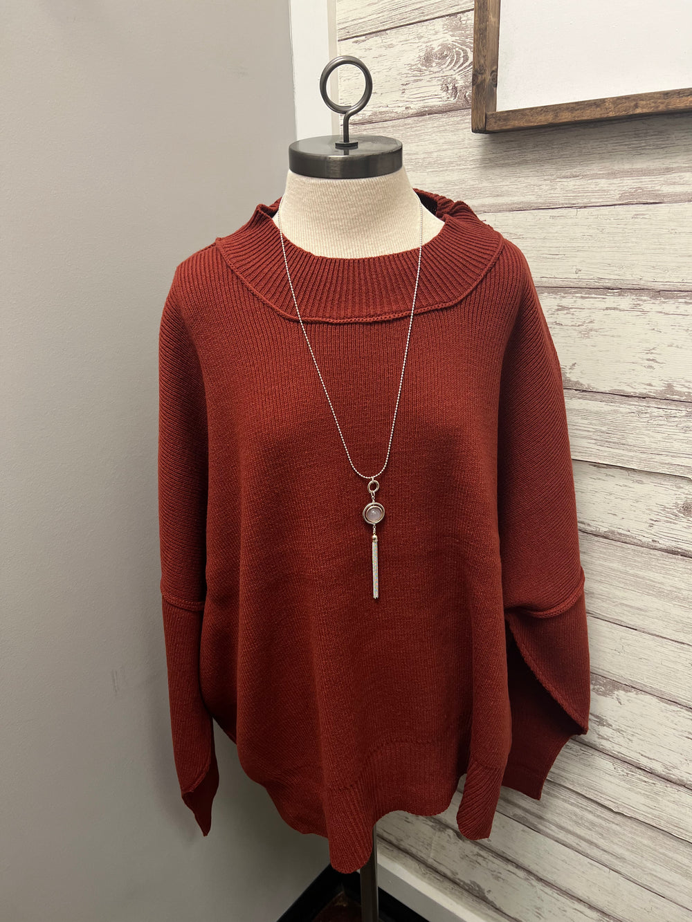 Curvy ~ Rust Side Slit Sweater