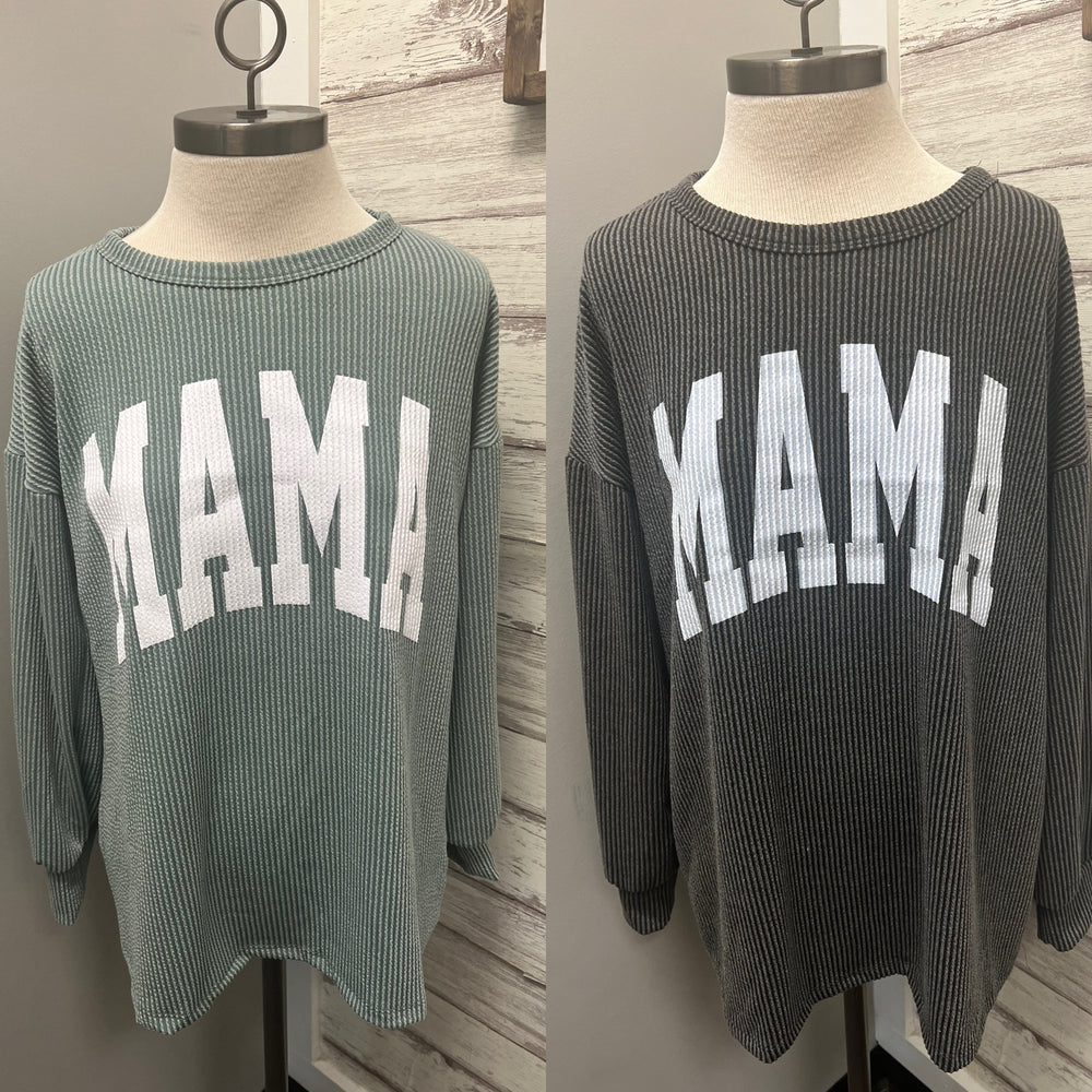 Curvy ~ Mama Ribbed Crew
