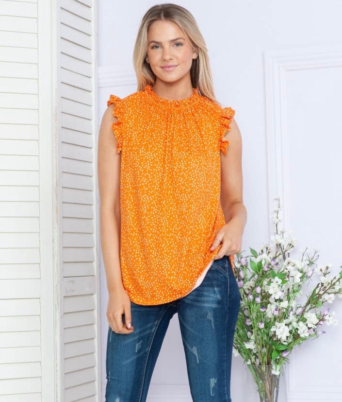 Polka Dot Sleeveless Top