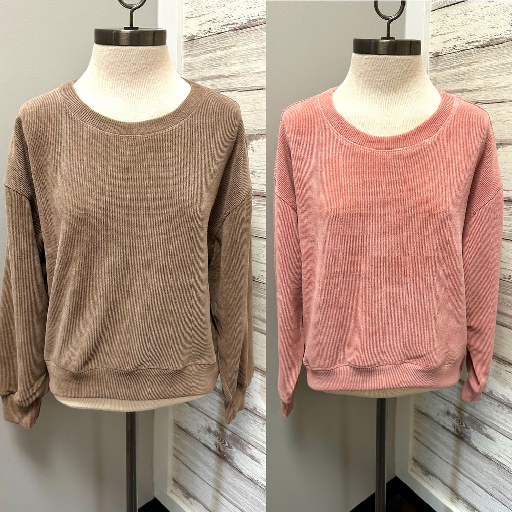 Soft Corduroy Ribbed Fabric Top