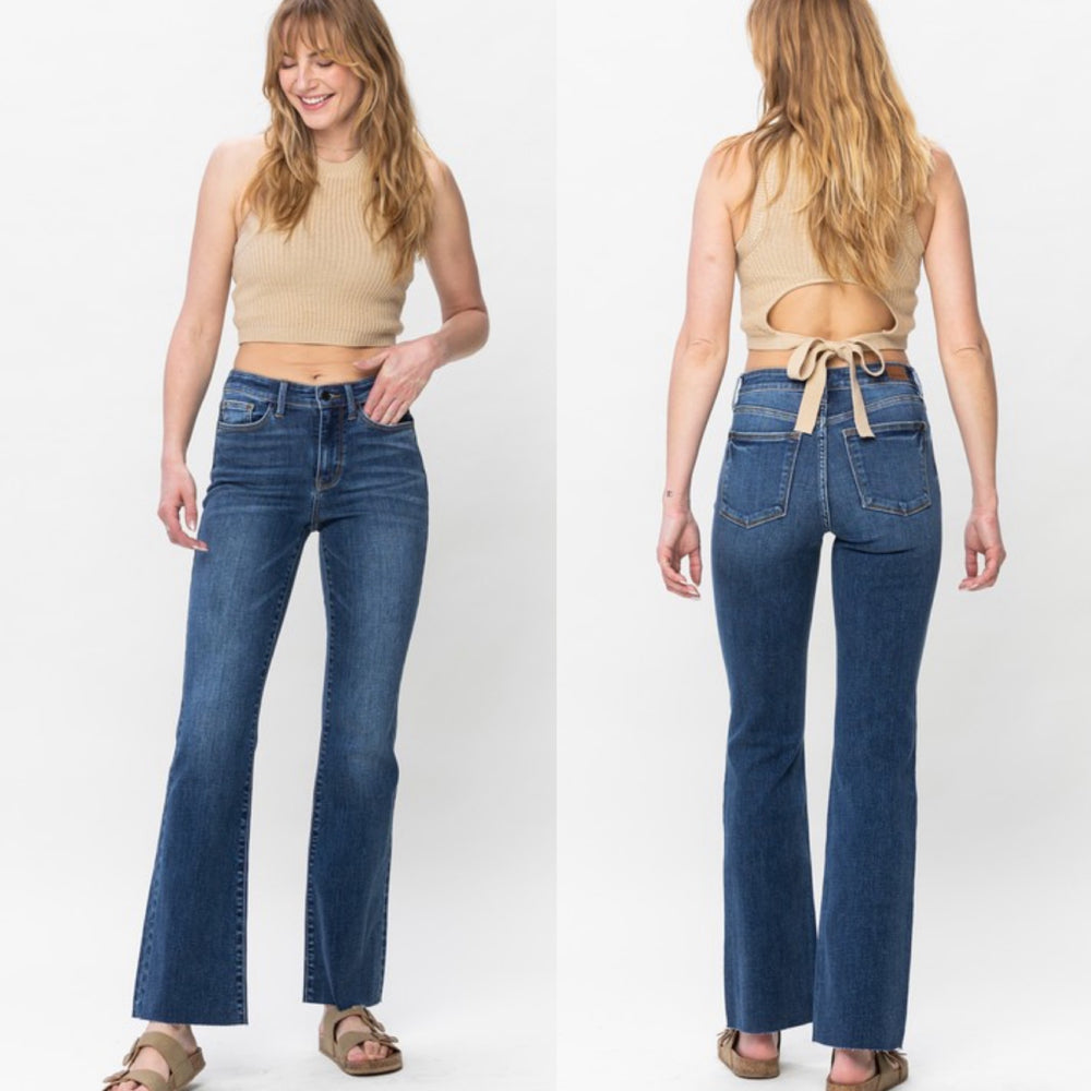 Judy Blue Mid-Rise Raw Hem Jeans
