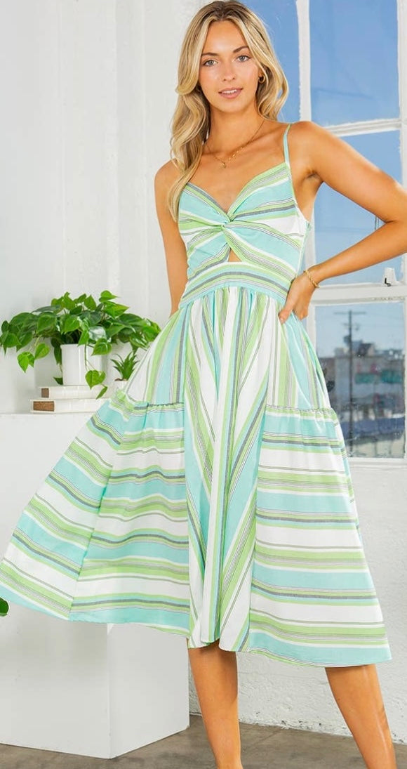 Cut-Out Stripe Dress