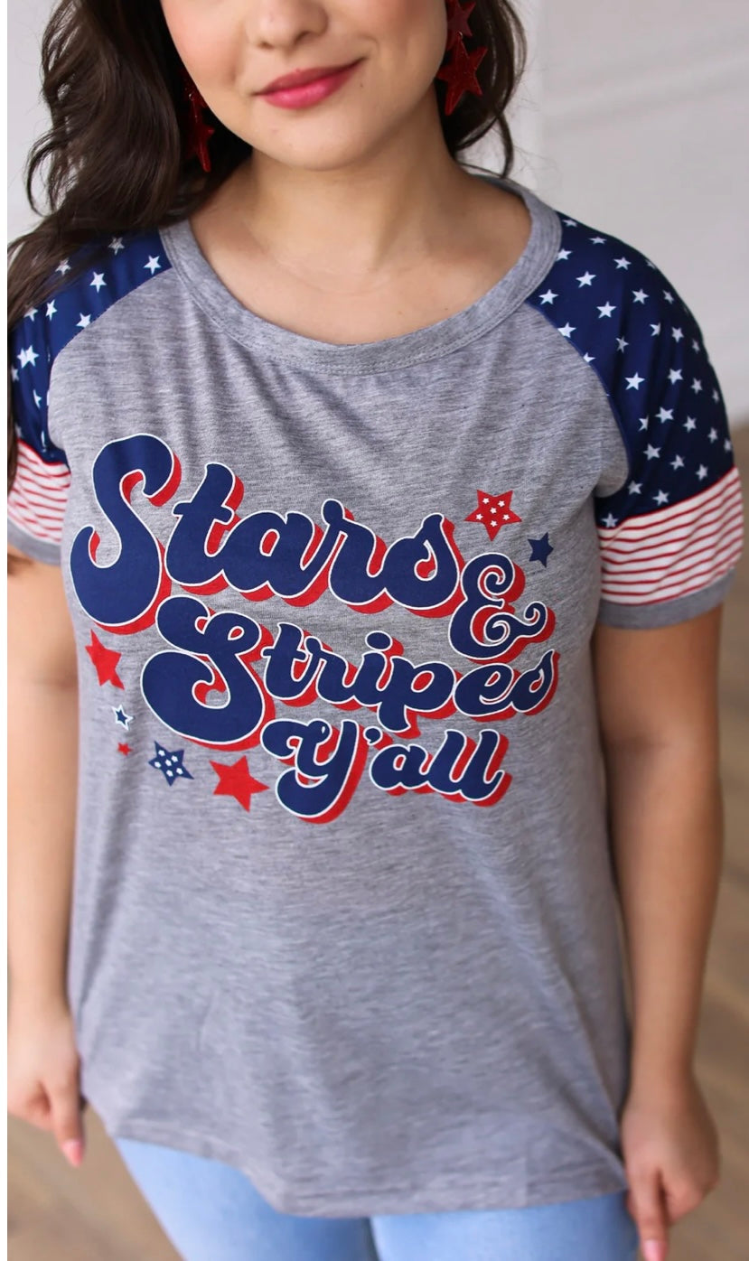 Stars & Stripes Y’ALL Raglan