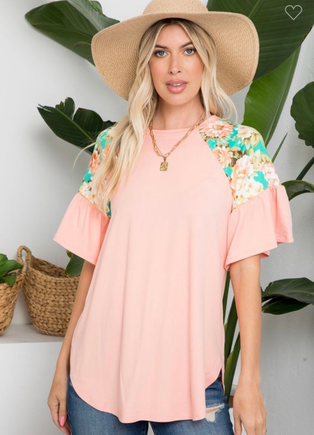 Curvy ~ Floral Raglan Top