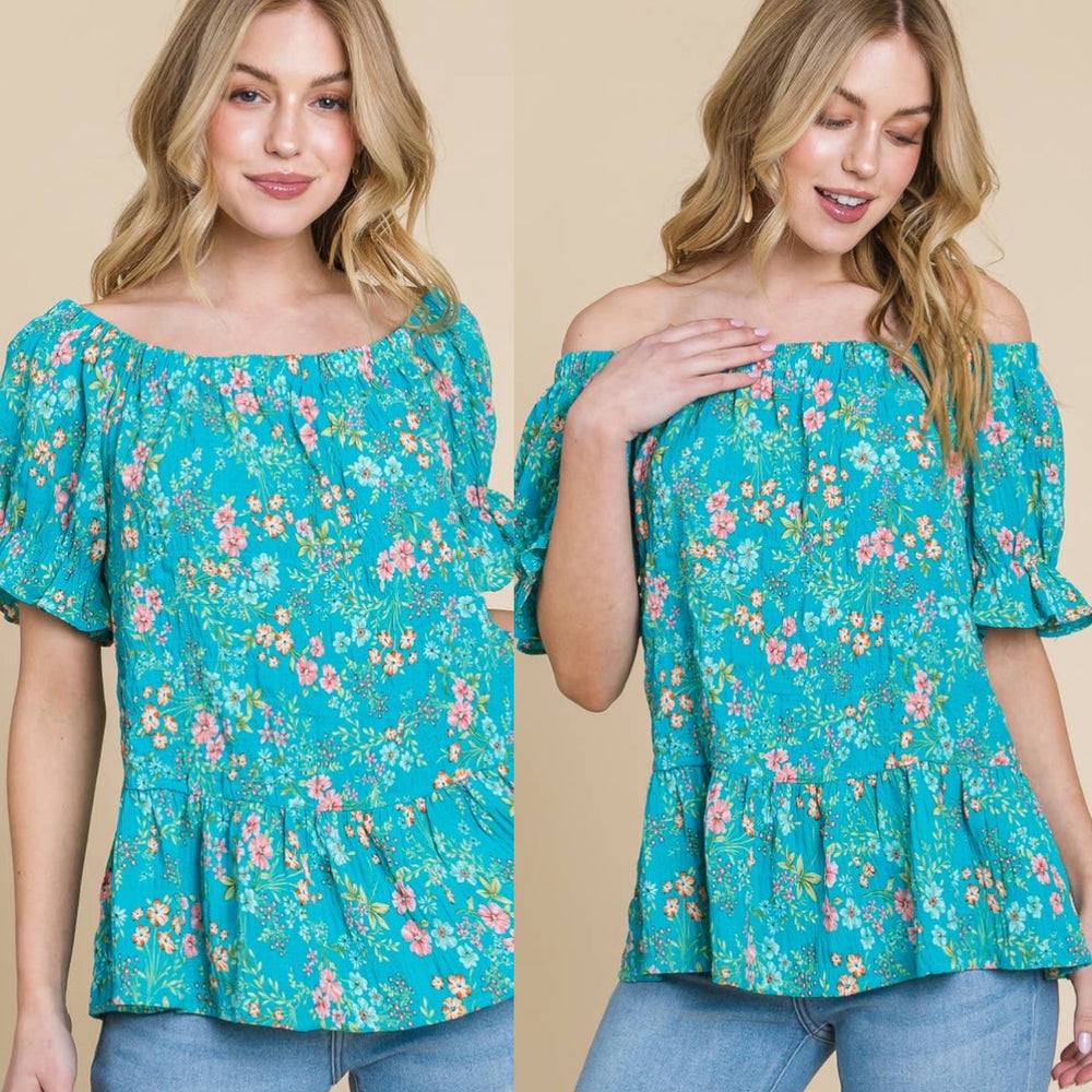 Mint Floral Top