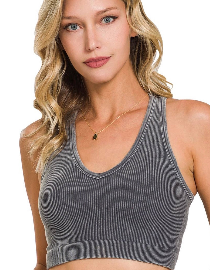 Ribbed Racer Back Cami Tank Top