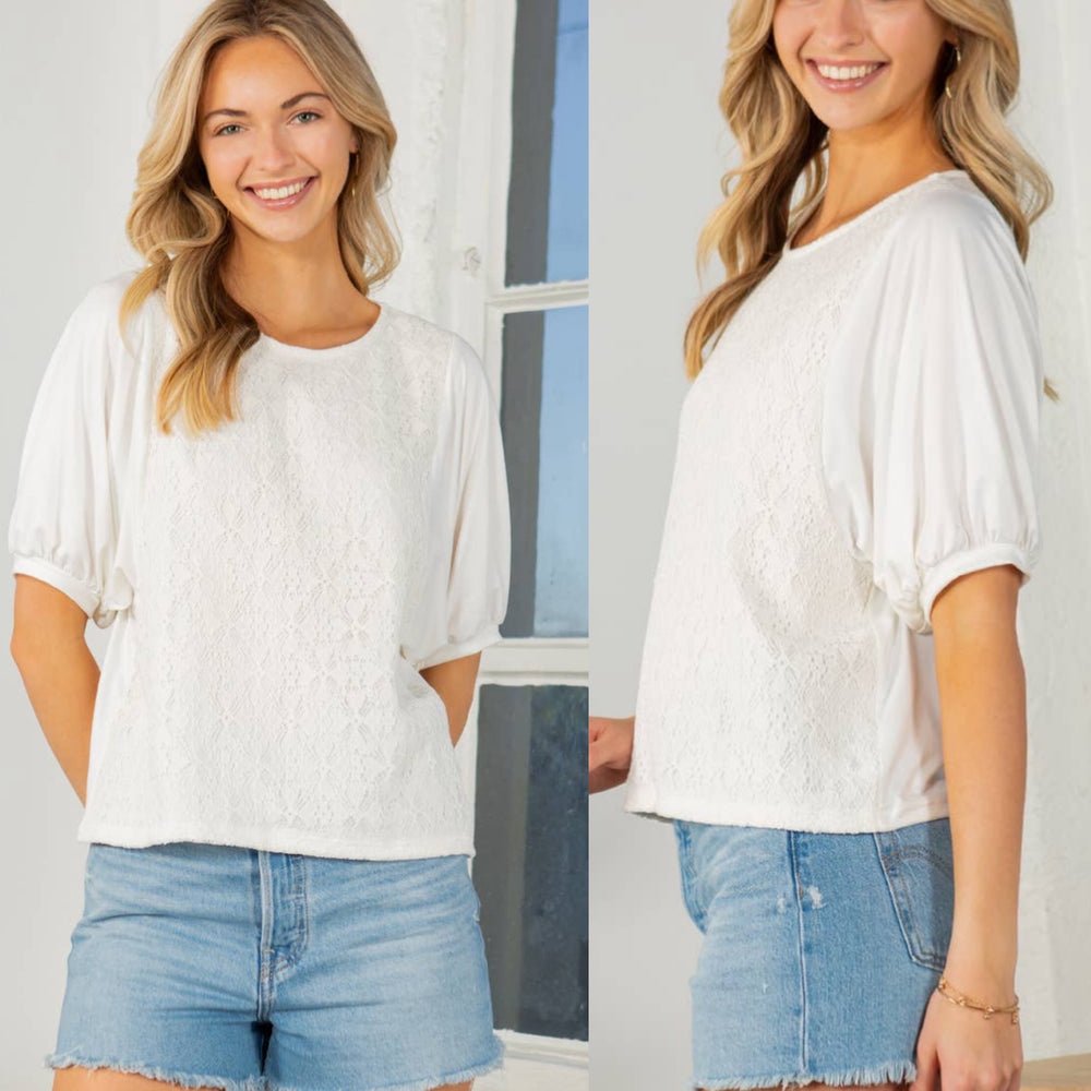 Lace Overlay Top