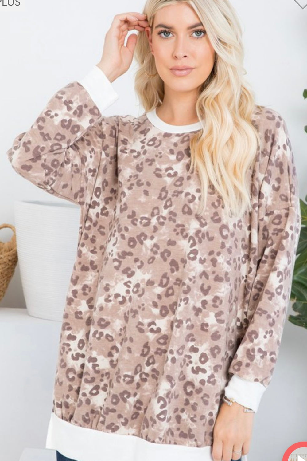 French Terry Animal Print Top