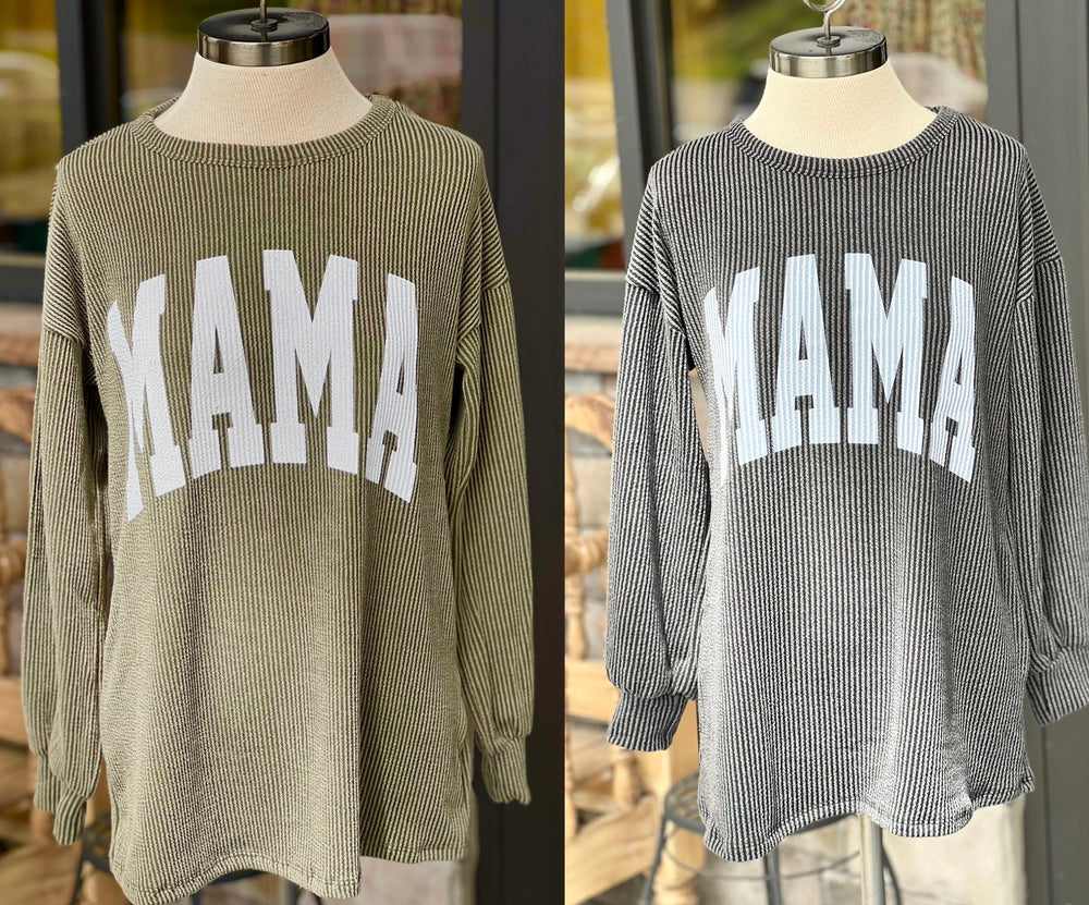 MAMA Ribbed Long Sleeve Top