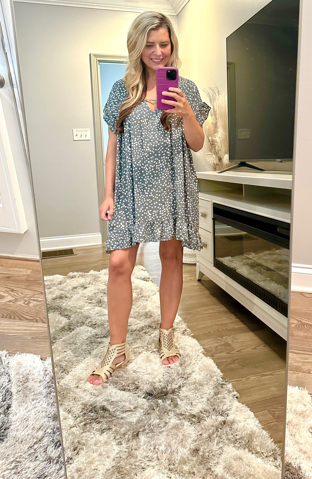 Floral Crinkle Dress