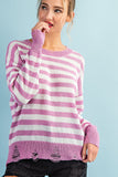 Striped Distressed Sweater